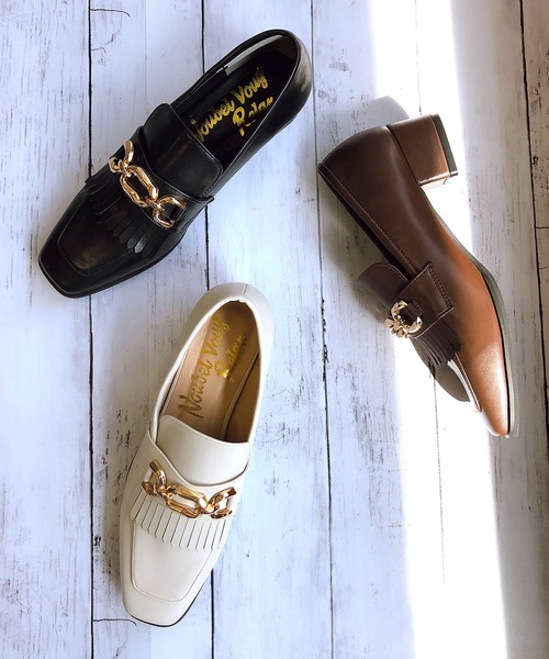 Noubel Voug Relax（ヌーベルヴォーグリラックス）の「チャンキーヒールキルティタンローファーパンプス（ローファー・レディース・ブラック/ダークブラウン/アイボリー・LL/S/M/L）」の10枚目の写真