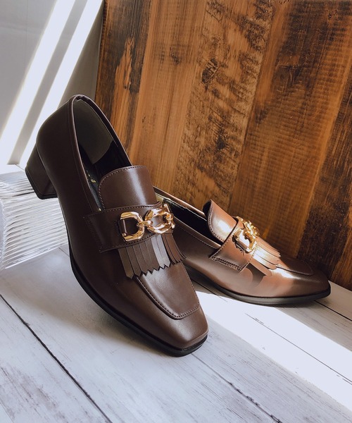 Noubel Voug Relax（ヌーベルヴォーグリラックス）の「チャンキーヒールキルティタンローファーパンプス（ローファー・レディース・ブラック/ダークブラウン/アイボリー・LL/S/M/L）」の15枚目の写真