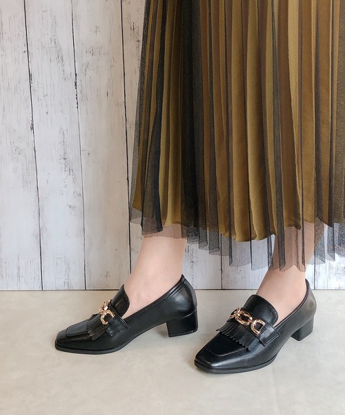 Noubel Voug Relax（ヌーベルヴォーグリラックス）の「チャンキーヒールキルティタンローファーパンプス（ローファー・レディース・ブラック/ダークブラウン/アイボリー・LL/S/M/L）」の17枚目の写真