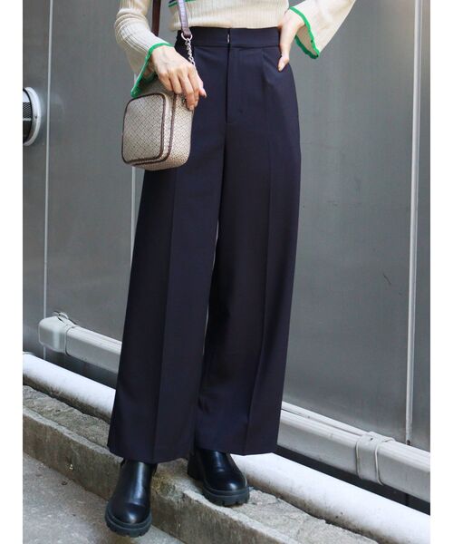 MURUA（ムルーア）の「ハイウエストワイドパンツ（スラックス・レディース・ブラック/グレー/オレンジ・1/2）」の2枚目の写真