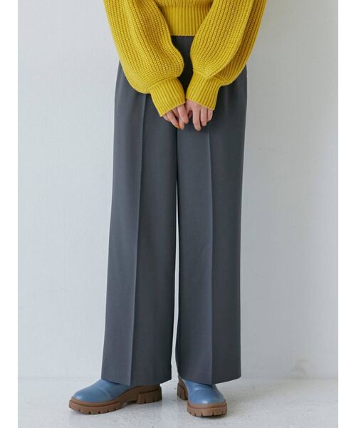 MURUA（ムルーア）の「ハイウエストワイドパンツ（スラックス・レディース・ブラック/グレー/オレンジ・1/2）」の4枚目の写真