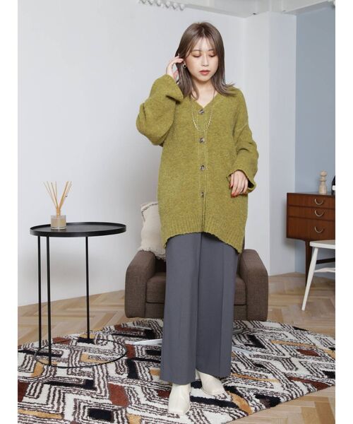 MURUA（ムルーア）の「ハイウエストワイドパンツ（スラックス・レディース・ブラック/グレー/オレンジ・1/2）」の8枚目の写真