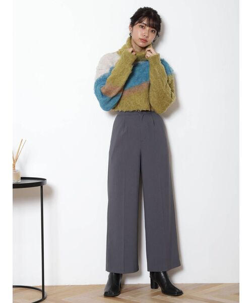 MURUA（ムルーア）の「ハイウエストワイドパンツ（スラックス・レディース・ブラック/グレー/オレンジ・1/2）」の11枚目の写真