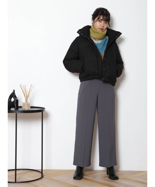 MURUA（ムルーア）の「ハイウエストワイドパンツ（スラックス・レディース・ブラック/グレー/オレンジ・1/2）」の12枚目の写真