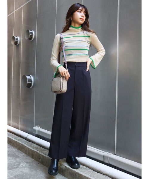 MURUA（ムルーア）の「ハイウエストワイドパンツ（スラックス・レディース・ブラック/グレー/オレンジ・1/2）」の13枚目の写真