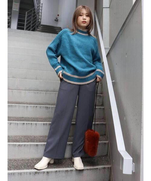 MURUA（ムルーア）の「ハイウエストワイドパンツ（スラックス・レディース・ブラック/グレー/オレンジ・1/2）」の21枚目の写真