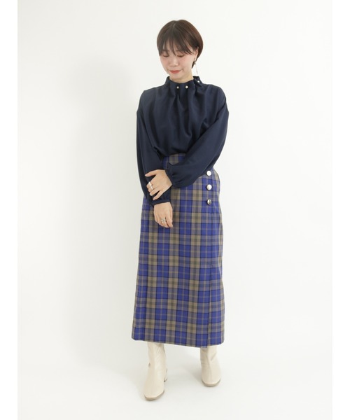Te chichi TERRASSE（テチチテラス）の「チェックタイトスカート（スカート・レディース・グレー/ブルー/グリーン・ﾌﾘ-）」の9枚目の写真