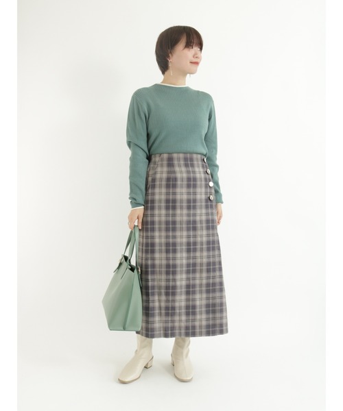 Te chichi TERRASSE（テチチテラス）の「チェックタイトスカート（スカート・レディース・グレー/ブルー/グリーン・ﾌﾘ-）」の6枚目の写真