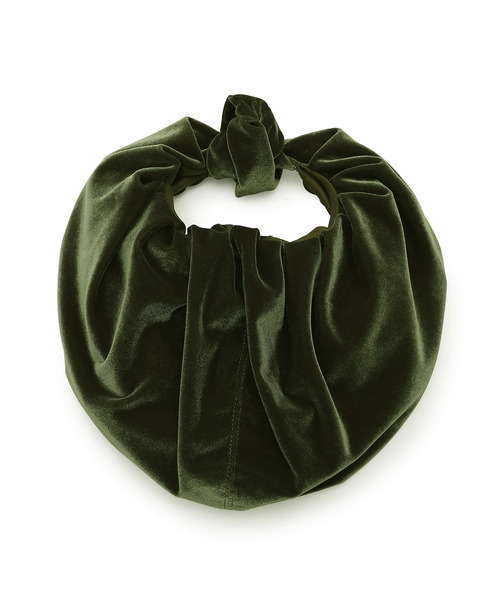 HELOYSE（エロイーズ）の「【HELOYSE】別注 ベロアcroissant shantung bag（ハンドバッグ・レディース・ブラック/ダークグリーン・FREE）」の6枚目の写真