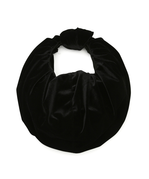 HELOYSE（エロイーズ）の「【HELOYSE】別注 ベロアcroissant shantung bag（ハンドバッグ・レディース・ブラック/ダークグリーン・FREE）」の3枚目の写真