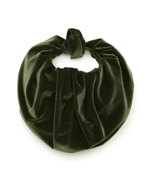 HELOYSE（エロイーズ）の「【HELOYSE】別注 ベロアcroissant shantung bag（ハンドバッグ・レディース・ブラック/ダークグリーン・FREE）」の10枚目の写真