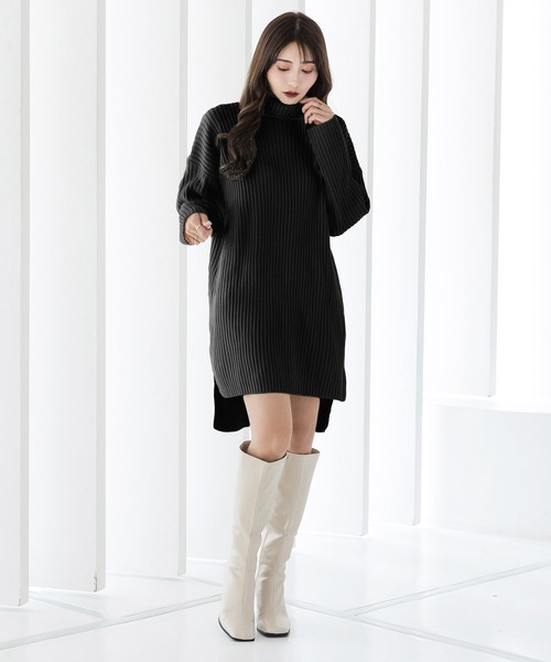 Julia Boutique（ジュリアブティック）の「タートルネックミニ丈ニット