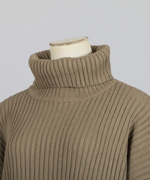 Julia Boutique（ジュリアブティック）の「タートルネックミニ丈ニットワンピース/22554（ワンピース・レディース・ブラック/アイボリー/モカ・ONE）」の16枚目の写真