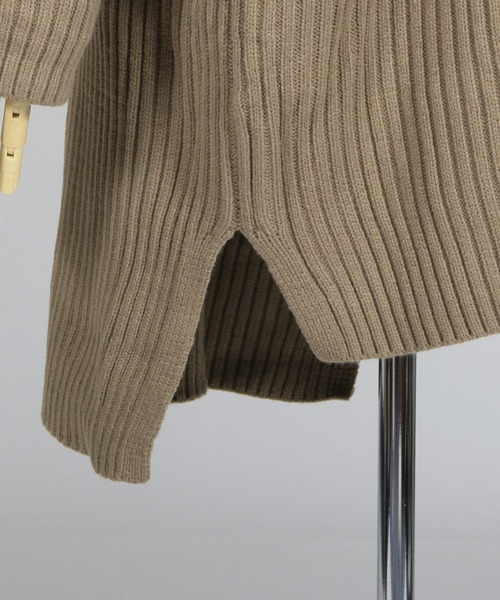 Julia Boutique（ジュリアブティック）の「タートルネックミニ丈ニットワンピース/22554（ワンピース・レディース・ブラック/アイボリー/モカ・ONE）」の18枚目の写真