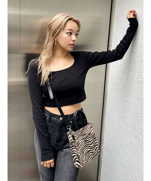 EVRIS（エヴリス）の「スクエアボックスショルダーバッグ（ショルダーバッグ・レディース・ブラック/その他1・FREE）」の8枚目の写真