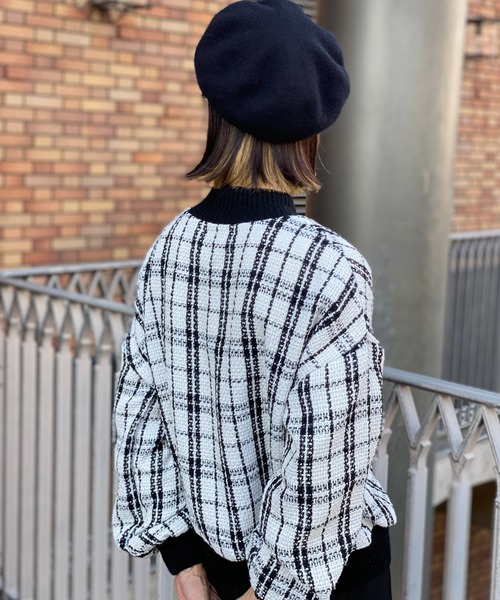 deux amour（ドゥーザムール）の「モノトーンチエックニットリブプルオーバー（その他トップス・レディース・ブラック/ホワイト・MEDIUM）」の11枚目の写真