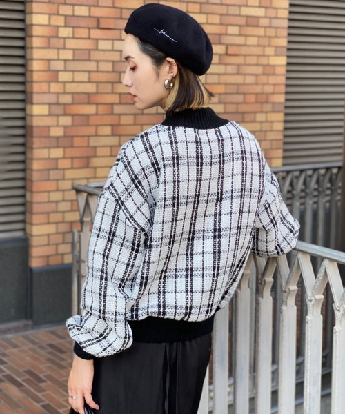 deux amour（ドゥーザムール）の「モノトーンチエックニットリブプルオーバー（その他トップス・レディース・ブラック/ホワイト・MEDIUM）」の10枚目の写真
