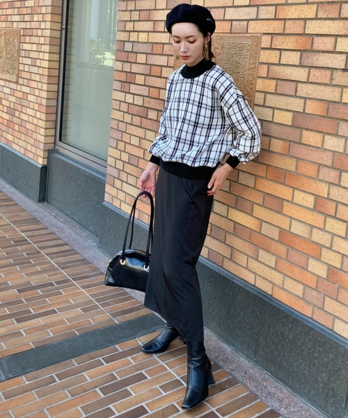 deux amour（ドゥーザムール）の「モノトーンチエックニットリブプルオーバー（その他トップス・レディース・ブラック/ホワイト・MEDIUM）」の15枚目の写真