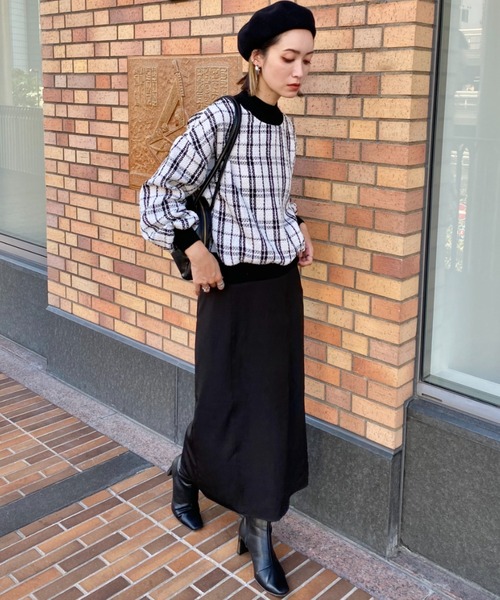 deux amour（ドゥーザムール）の「モノトーンチエックニットリブプルオーバー（その他トップス・レディース・ブラック/ホワイト・MEDIUM）」の14枚目の写真