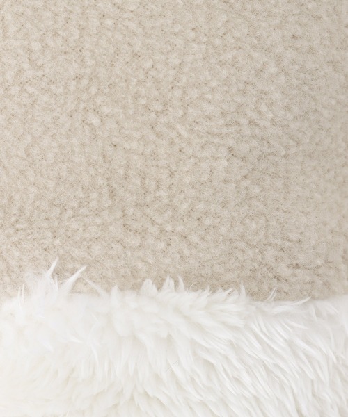 Honeys（ハニーズ）の「ボア付折返しケーブル手袋（手袋・レディース・杢グレー/アイボリー/ネイビー・FREE）」の6枚目の写真