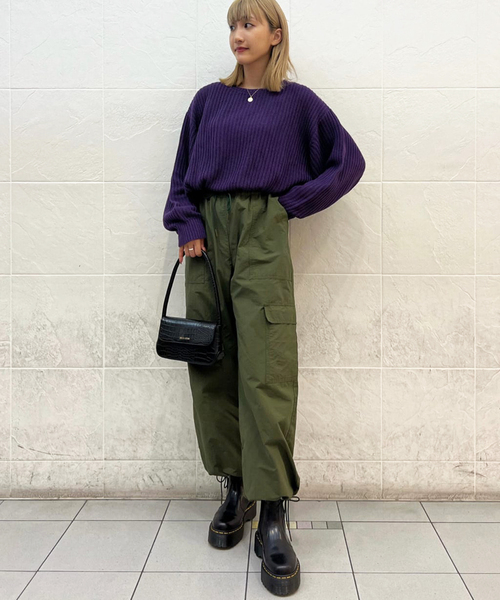 Oriens JOURNAL STANDARD(オリエンス ジャーナルスタンダード)の「《追加》C/NY Wide Cargo Pants/ コットンナイロンワイドカーゴパンツ(カーゴパンツ・レディース・ホワイト/カーキ/オレンジ・SMALL/MEDIUM)」の9枚目の写真