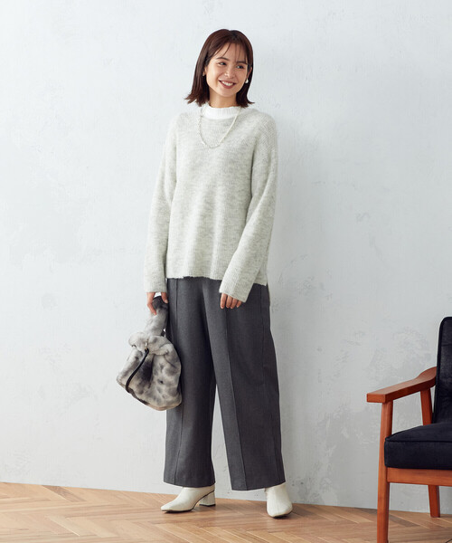 COMME CA ISM(コムサイズム)の「《裏起毛》セミワイドパンツ(その他パンツ・レディース・チャコール/グレー・X-SMALL/SMALL/MEDIUM/LARGE/X-LARGE)」の3枚目の写真