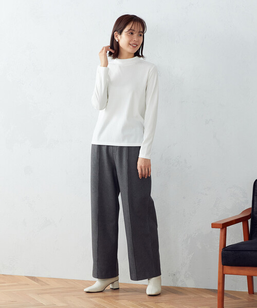 COMME CA ISM(コムサイズム)の「《裏起毛》セミワイドパンツ(その他パンツ・レディース・チャコール/グレー・X-SMALL/SMALL/MEDIUM/LARGE/X-LARGE)」の5枚目の写真