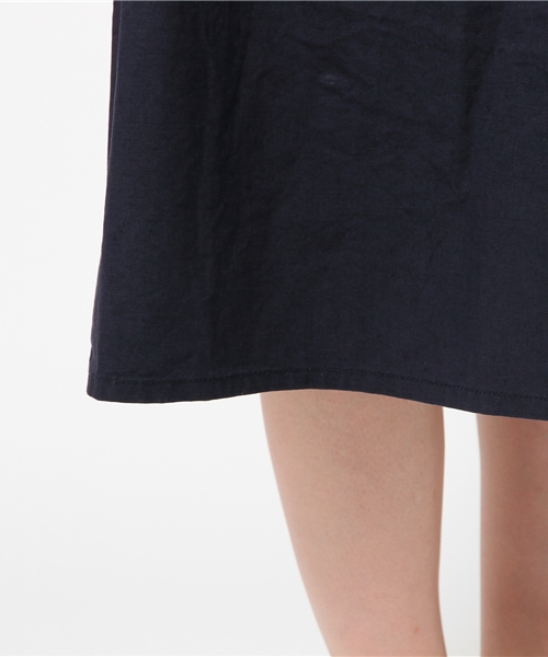 CIAOPANIC（チャオパニック）の「【Ciaopanic】　綿麻ウェザータックSK（スカート・レディース・カーキ/ネイビー・FREE）」の5枚目の写真