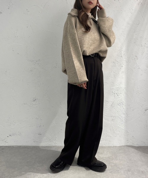 apres jour mignon（アプレジュールミニョン）の「ハーフジップニット【ZOZOTOWN限定アイテム】（ニット/セーター・レディース・アイボリー/ベージュ/ブラック・X-LARGE/フリー）」の17枚目の写真