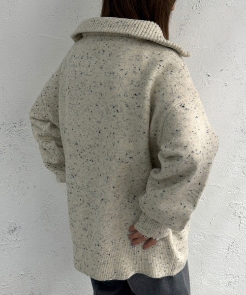 apres jour mignon（アプレジュールミニョン）の「ハーフジップニット【ZOZOTOWN限定アイテム】（ニット/セーター・レディース・アイボリー/ベージュ/ブラック・X-LARGE/フリー）」の5枚目の写真