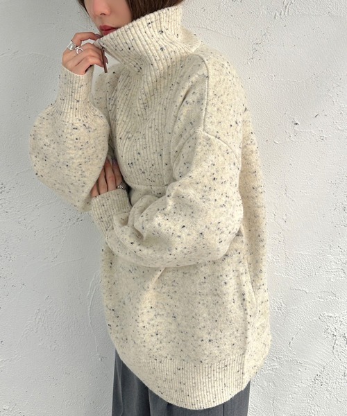 apres jour mignon（アプレジュールミニョン）の「ハーフジップニット【ZOZOTOWN限定アイテム】（ニット/セーター・レディース・アイボリー/ベージュ/ブラック・X-LARGE/フリー）」の11枚目の写真