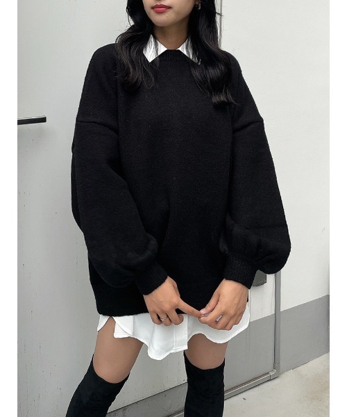 ENVYM（アンビー）の「カラールーズニットＰＯ（Tシャツ/カットソー・レディース・レッド/ホワイト/ブラック/ブルー・FREE）」の2枚目の写真