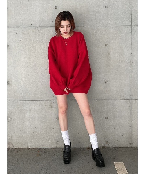 ENVYM（アンビー）の「カラールーズニットＰＯ（Tシャツ/カットソー・レディース・レッド/ホワイト/ブラック/ブルー・FREE）」の18枚目の写真