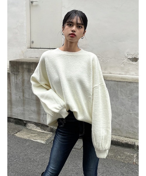 ENVYM（アンビー）の「カラールーズニットＰＯ（Tシャツ/カットソー・レディース・レッド/ホワイト/ブラック/ブルー・FREE）」の6枚目の写真