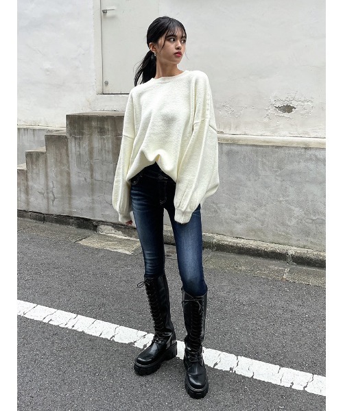 ENVYM（アンビー）の「カラールーズニットＰＯ（Tシャツ/カットソー・レディース・レッド/ホワイト/ブラック/ブルー・FREE）」の8枚目の写真