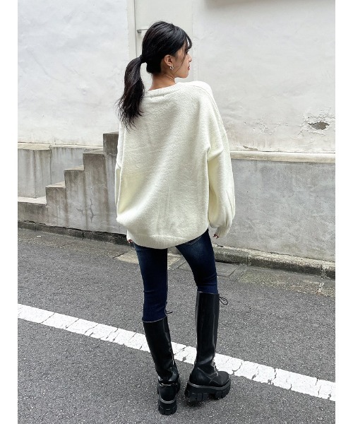 ENVYM（アンビー）の「カラールーズニットＰＯ（Tシャツ/カットソー・レディース・レッド/ホワイト/ブラック/ブルー・FREE）」の10枚目の写真