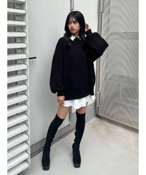 ENVYM（アンビー）の「カラールーズニットＰＯ（Tシャツ/カットソー・レディース・レッド/ホワイト/ブラック/ブルー・FREE）」の11枚目の写真