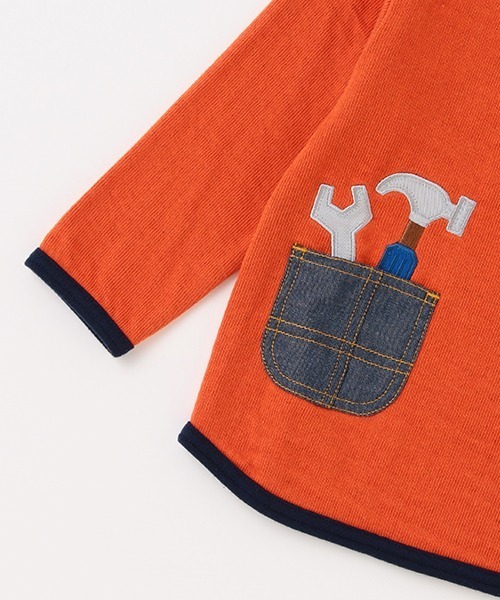 kladskap(クレードスコープ)の「工具接結長袖Tシャツ(Tシャツ/カットソー・キッズ・オレンジ/オフホワイト・110cm/90cm/120cm/130cm/100cm/80cm)」の6枚目の写真