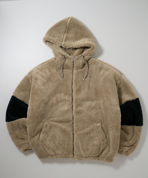 Ritzy（リッツィー）の「両面シャギーフリース BIGシルエット ZIPパーカー レディース メンズ（その他アウター・メンズ・ベージュ/ブラック/オフホワイト・MEDIUM/LARGE/X-LARGE）」の10枚目の写真