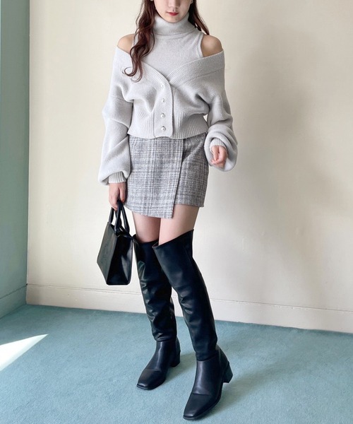 one after another NICE CLAUP(ワンアフターアナザーナイスクラップ)の「ニーハイブーツ(ブーツ・レディース・ブラック・SMALL/MEDIUM/LARGE)」の3枚目の写真