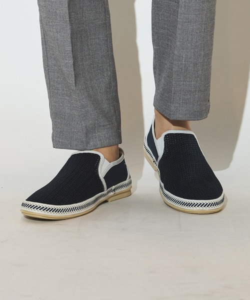 UNION STATION（ユニオンステーション）の「メッシュスリッポン（スリッポン・メンズ・ホワイト/ホワイト系その他/ネイビー・S/M/L）」の3枚目の写真