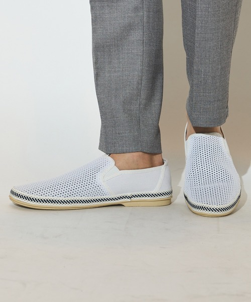 UNION STATION（ユニオンステーション）の「メッシュスリッポン（スリッポン・メンズ・ホワイト/ホワイト系その他/ネイビー・S/M/L）」の6枚目の写真