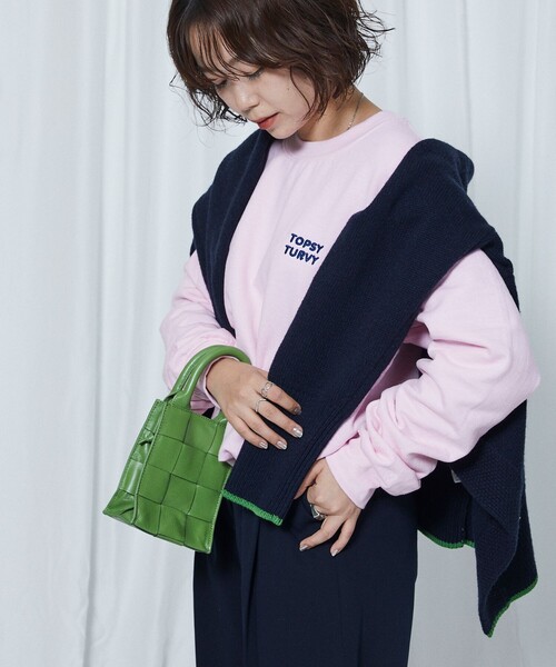 Firsthand（ファーストハンド）の「Firsthand/ファーストハンド TOPSYTURVY ワンポイント刺繍 クルーネックスウェット（スウェット・レディース・ネイビー/グレー/ピンク・FREE/MEDIUM）」の10枚目の写真