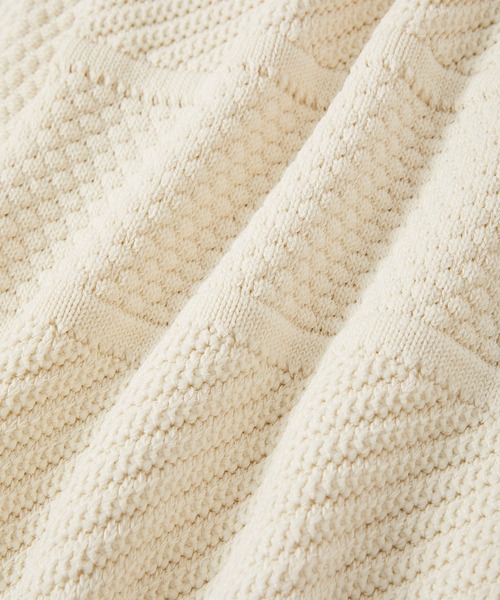 ADAM ET ROPE'(アダムエロペ)の「【WEB限定(一部店舗展開あり)】編み地切り替えショートカーディガン(カーディガン/ボレロ・レディース・グレー/オフホワイト/キナリ・FREE)」の19枚目の写真