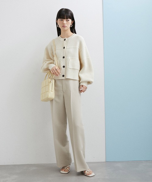 ADAM ET ROPE'(アダムエロペ)の「【WEB限定(一部店舗展開あり)】編み地切り替えショートカーディガン(カーディガン/ボレロ・レディース・グレー/オフホワイト/キナリ・FREE)」の20枚目の写真