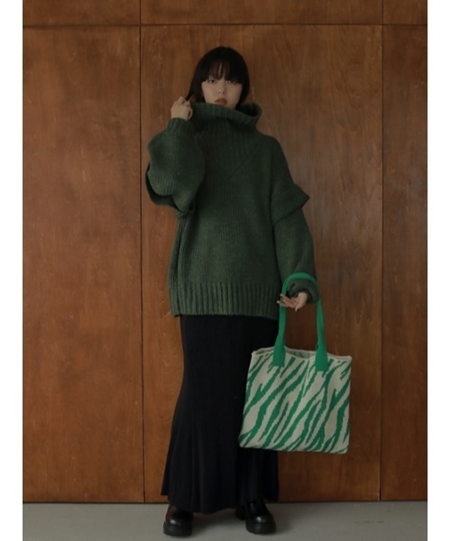 AMAIL（アマイル）の「Bulky wool knit（ニット/セーター・レディース・グレー/カーキ・FREE）」の7枚目の写真