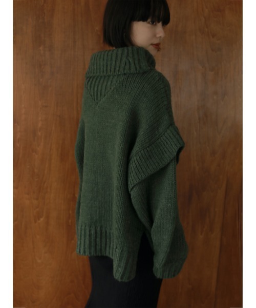 AMAIL（アマイル）の「Bulky wool knit（ニット/セーター・レディース・グレー/カーキ・FREE）」の3枚目の写真