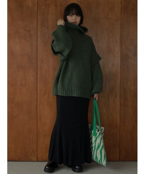 AMAIL（アマイル）の「Bulky wool knit（ニット/セーター・レディース・グレー/カーキ・FREE）」の9枚目の写真