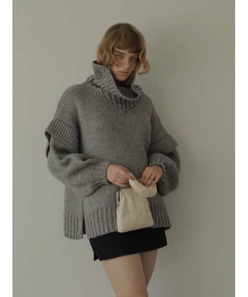 AMAIL（アマイル）の「Bulky wool knit（ニット/セーター・レディース・グレー/カーキ・FREE）」の13枚目の写真