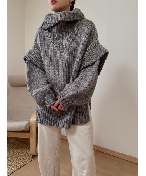 AMAIL（アマイル）の「Bulky wool knit（ニット/セーター・レディース・グレー/カーキ・FREE）」の22枚目の写真
